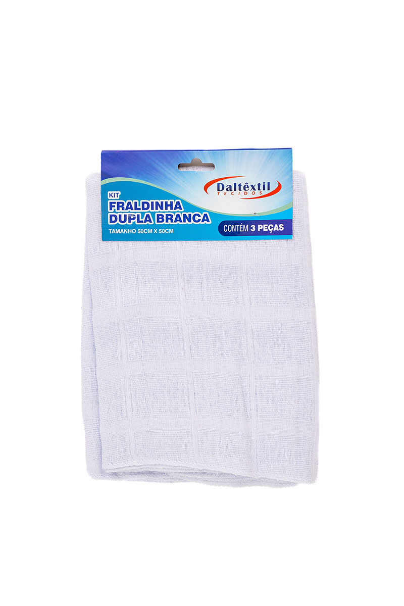 Kit Fraldinha Dupla Cor Branca - Daltêxtil Tecidos