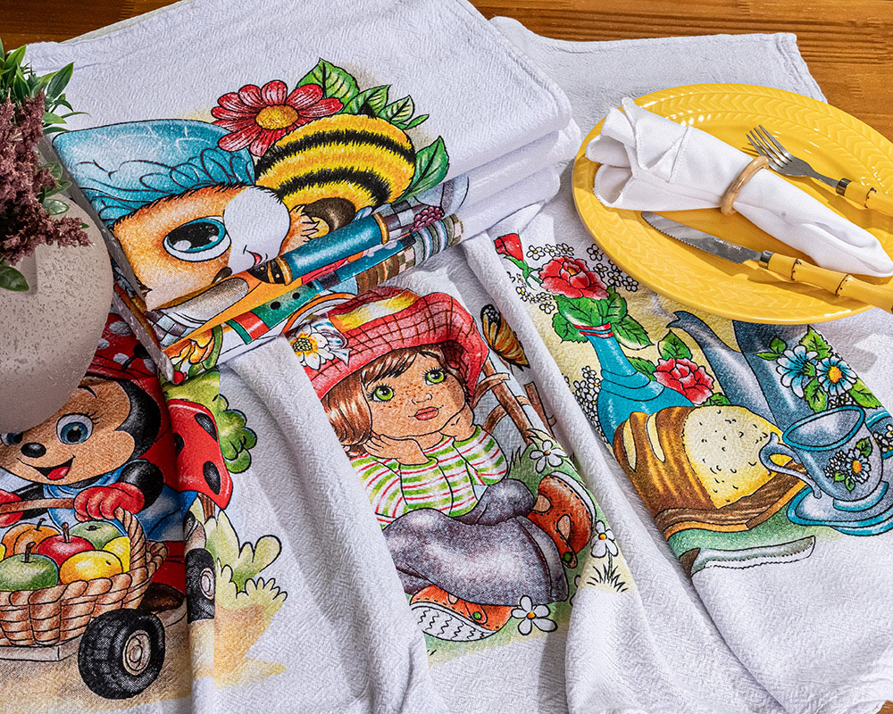 Pano de Copa Pé de Galinha Estampado - Daltêxtil Tecidos