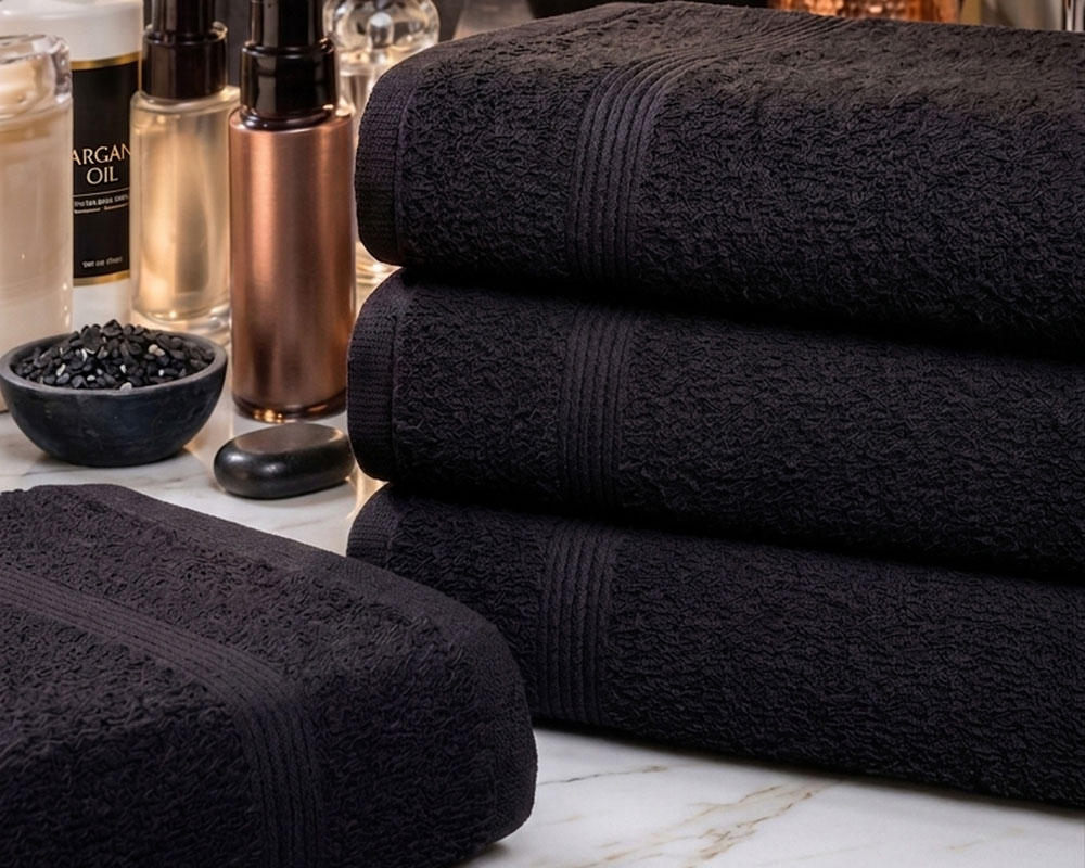 Toalha de Rosto Beauty Preta - Daltêxtil Tecidos